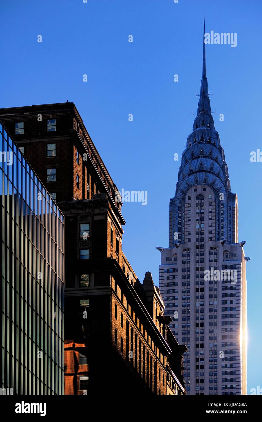 The Chrysler Building in New York City, low angle view. Stock Photo