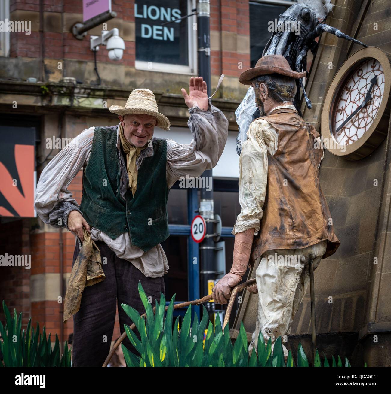 Manchester Day Parade, 19 June 2022: Happy worker waving Stock Photo