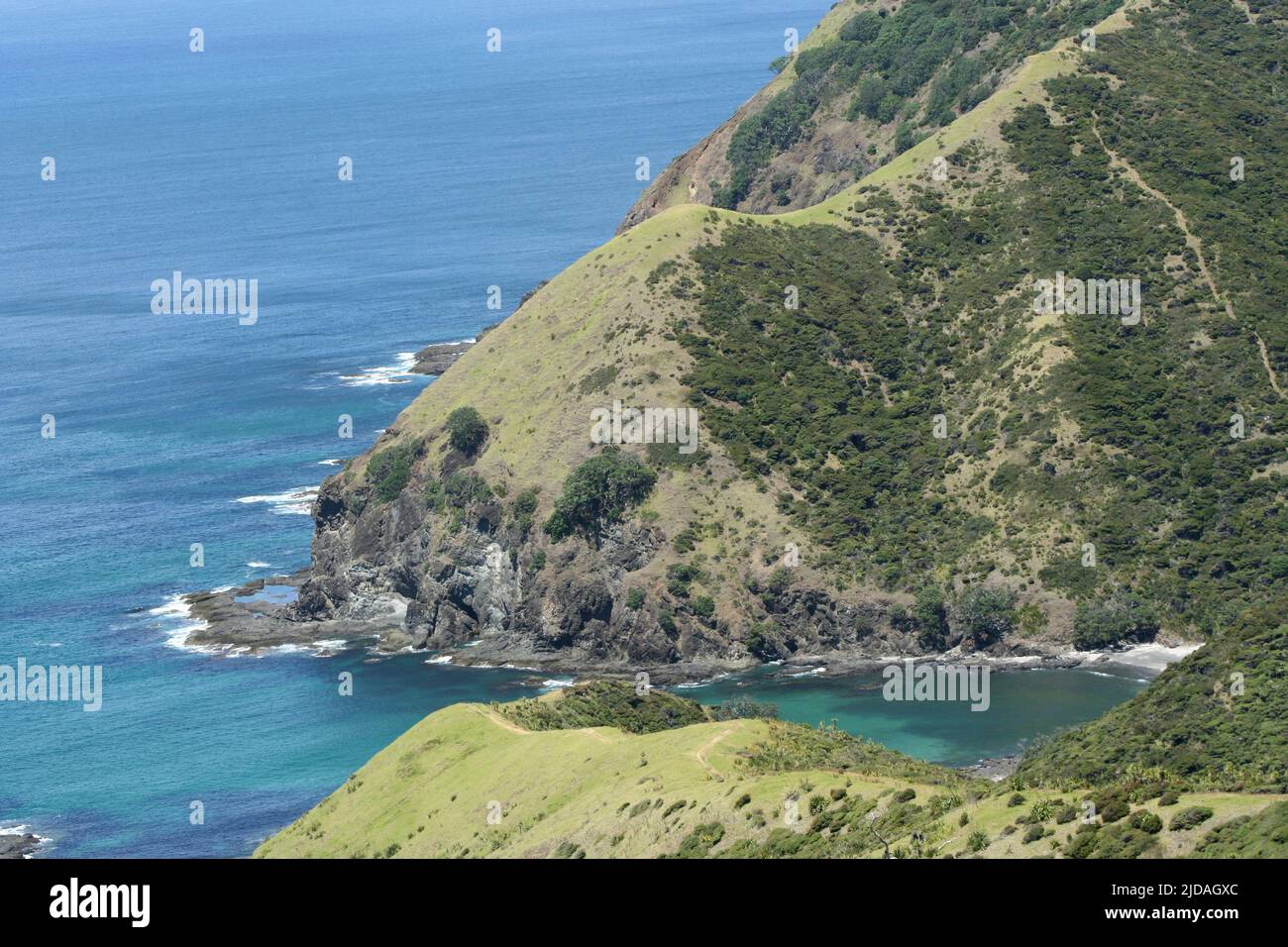 The coast line of the Bay of Islands, Northland, New Zealand Stock Photo