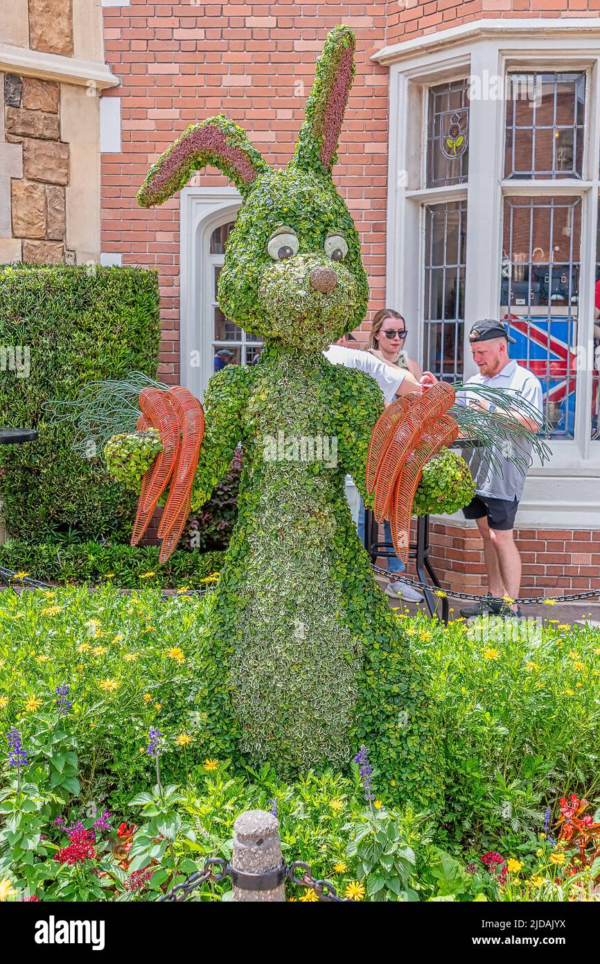 rabbit character topairy displayed at Epcot at part of the Flower and ...
