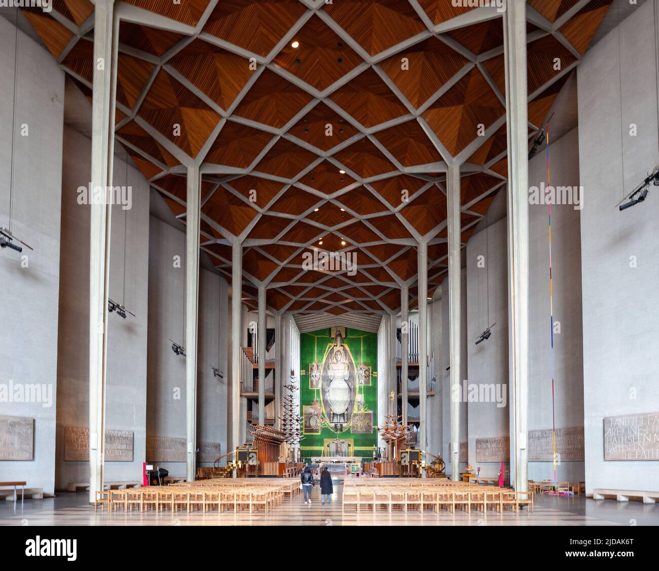 Interior of the new Cathedral in Coventry, England. Stock Photo