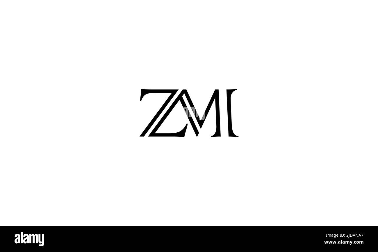 ZM, MZ Abstract Letters Logo Monogram Stock Vector