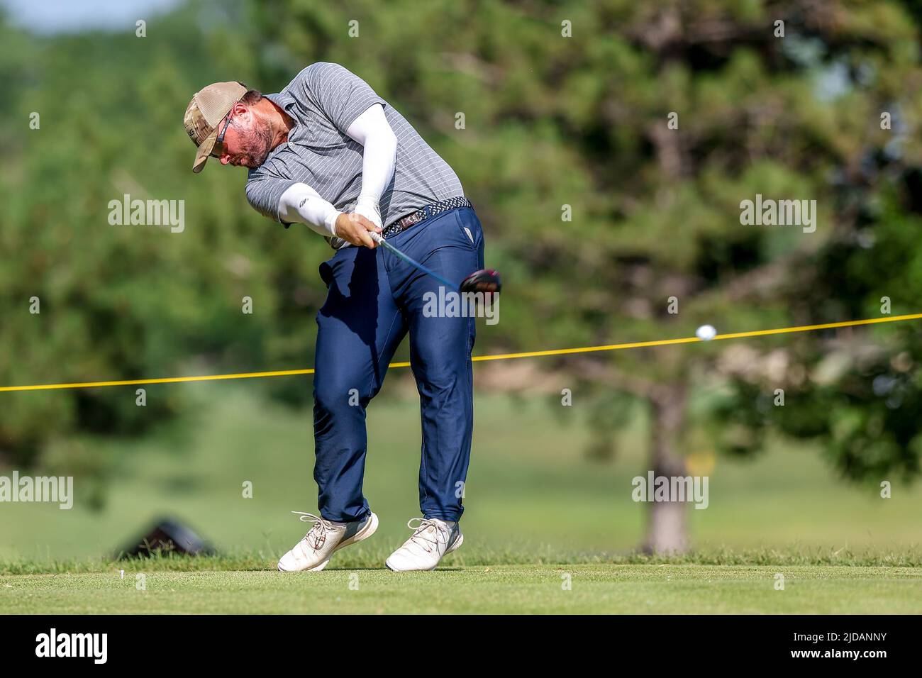Wichita, KS, USA. 18th June, 2022. Gregory Yates hits his tee shot on ...