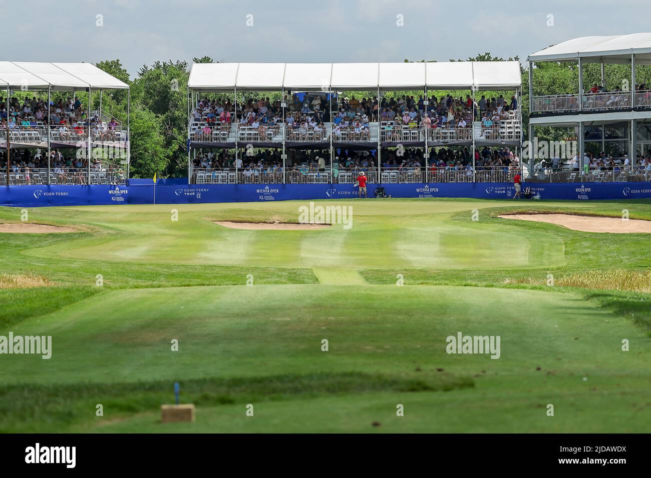 Wichita, KS, USA. 18th June, 2022. The 17th hole and Par-Tee gallery ...