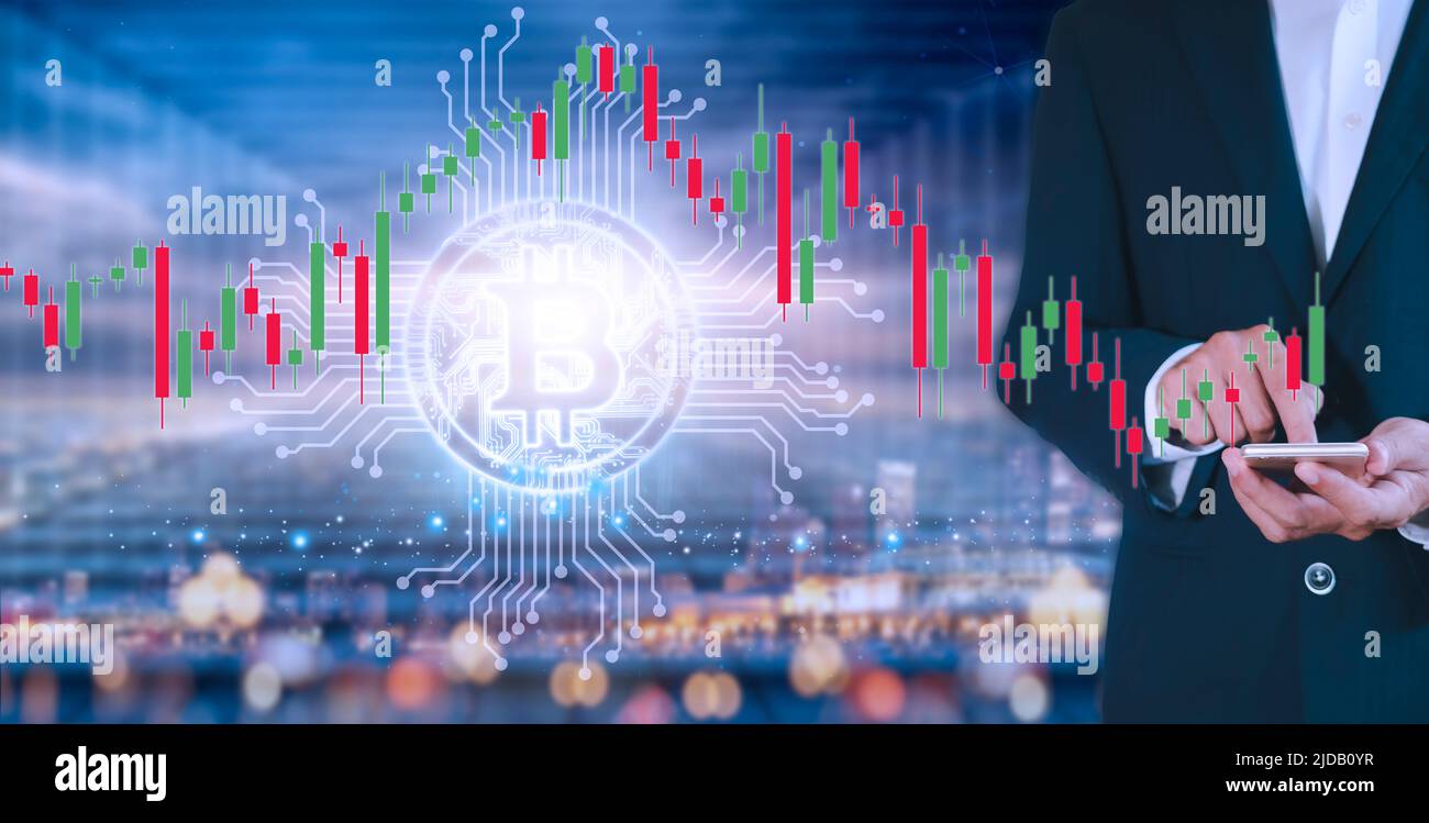 hologram with bitcoin cryptocurrency and graph on the background of the  flag of Haiti Stock Photo - Alamy