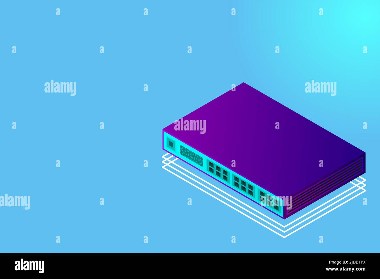 Isometric Switch with Up link Port Vector Illustration Stock Vector ...