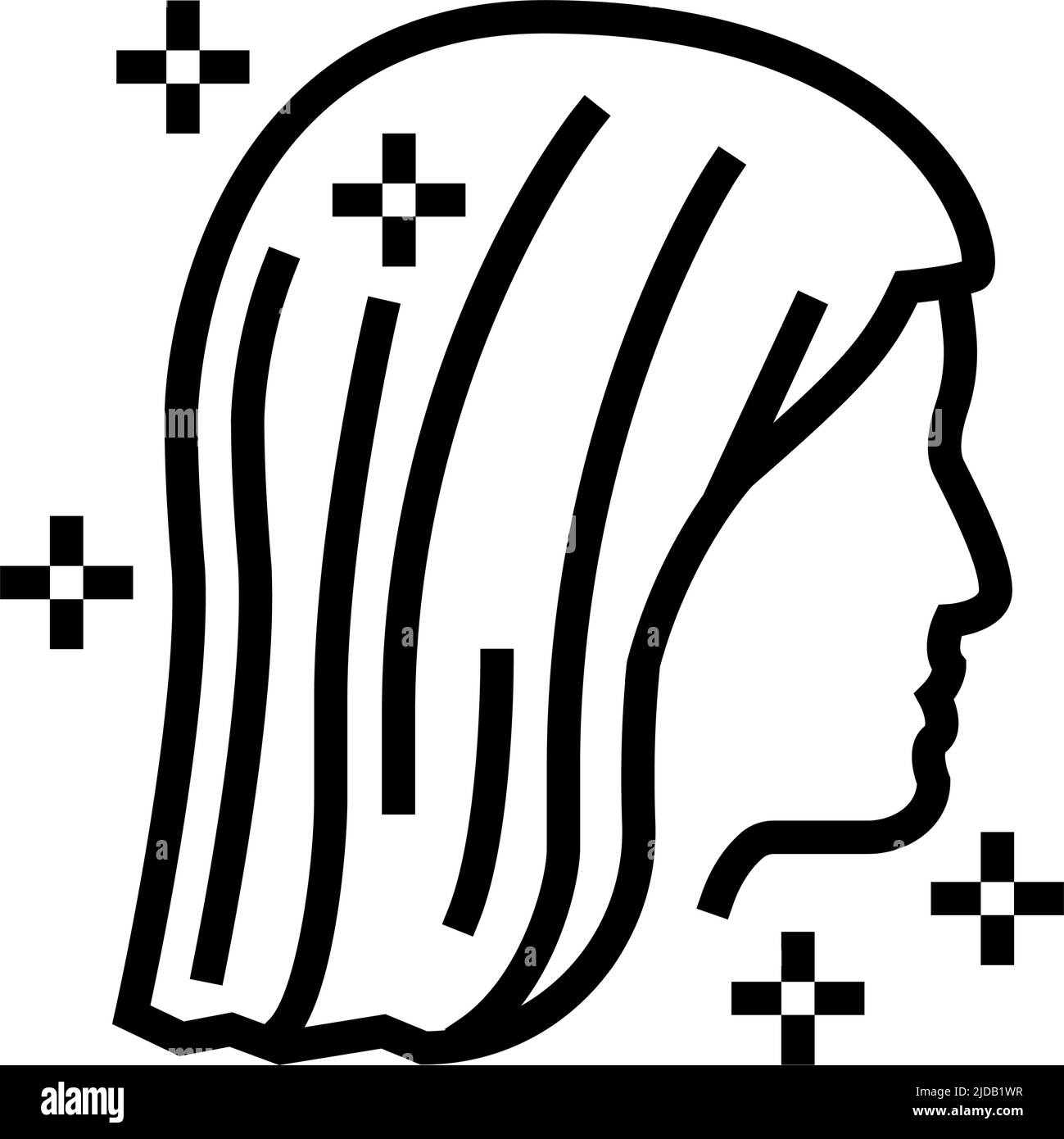 long hair line icon vector illustration Stock Vector