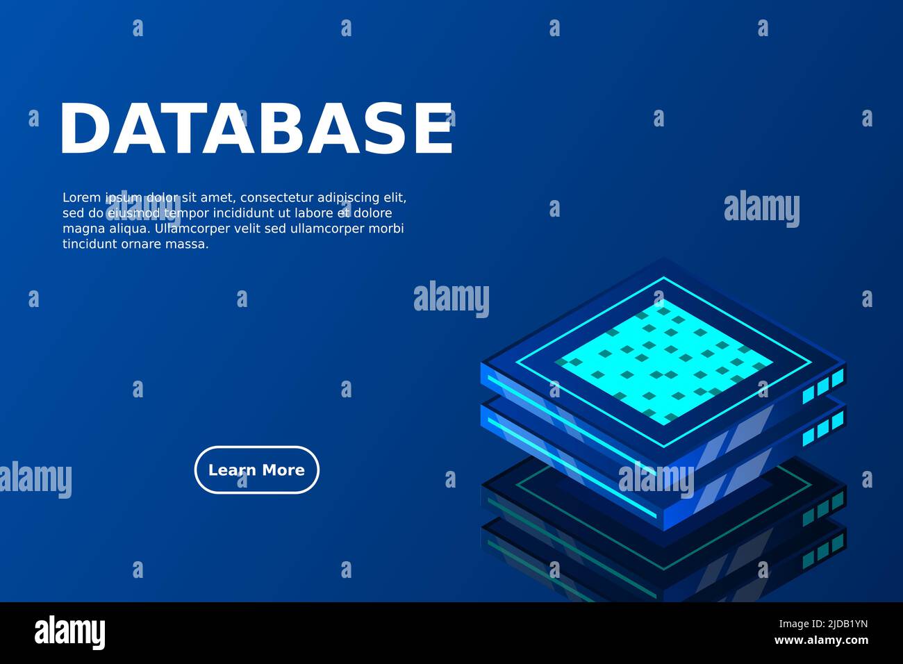 Set of server room icons, data center and database, futuristic data processing, cloud storage isometric vector dark background Stock Vector