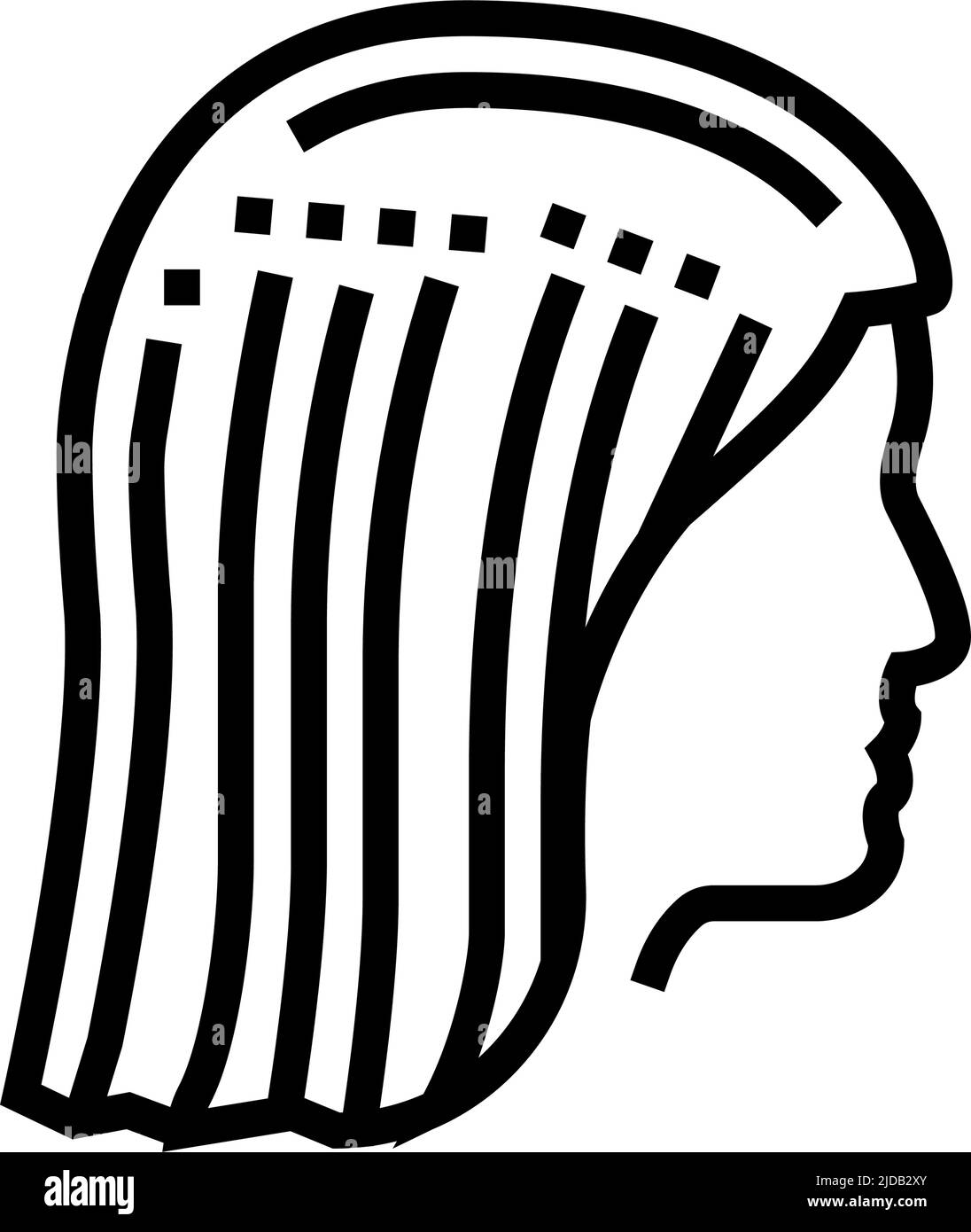 head with added buns line icon vector illustration Stock Vector