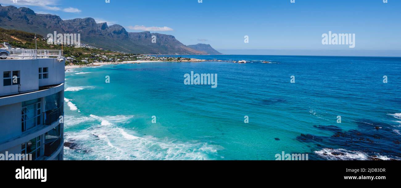 Beachfront homes along the Atlantic Ocean at Clifton Beach; Cape Town