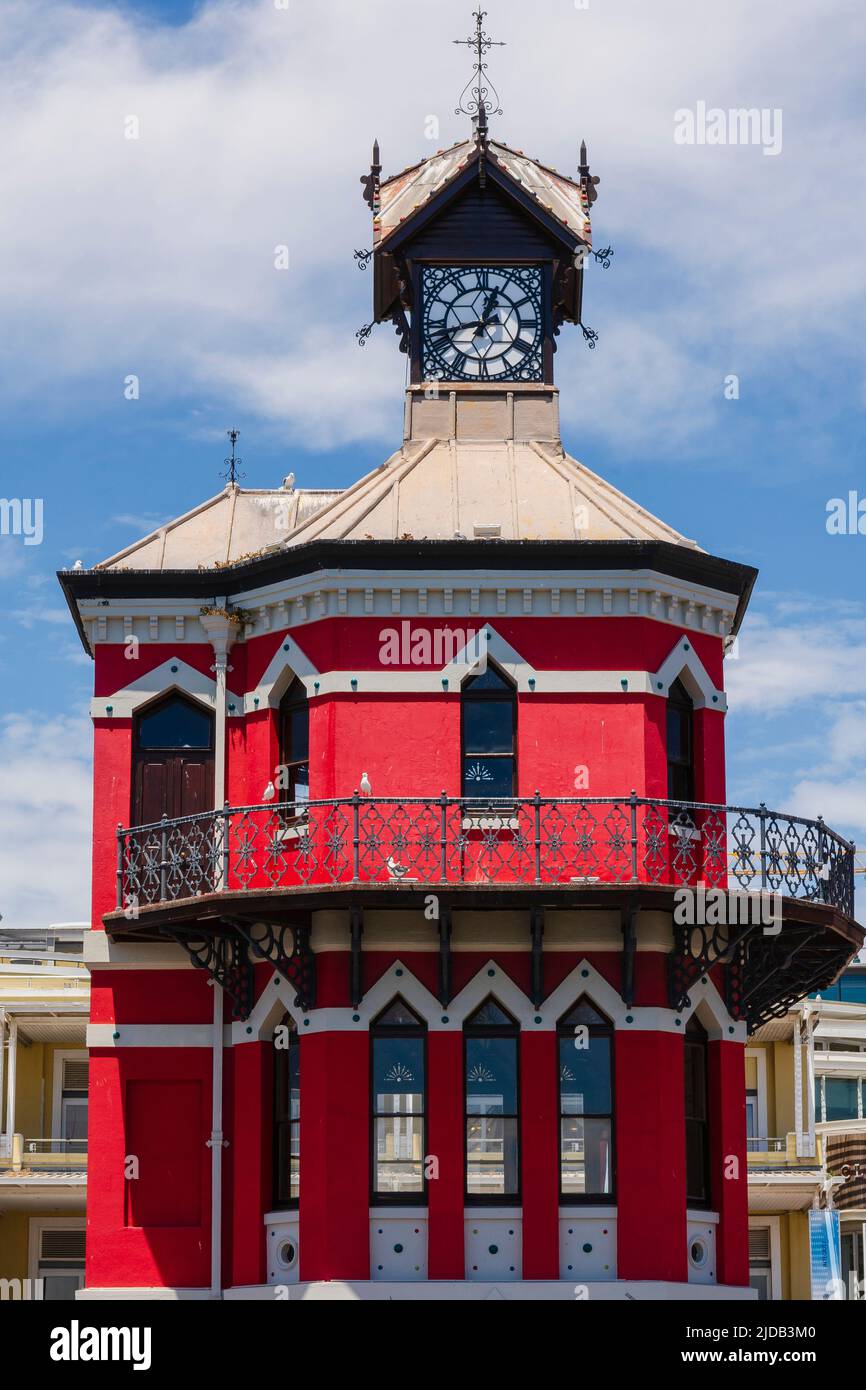 Old Clock Tower of the Original Port Captain's Office on the Victoria and Alfred Waterfront in Cape Town; Cape Town, Western Cape, South Africa Stock Photo