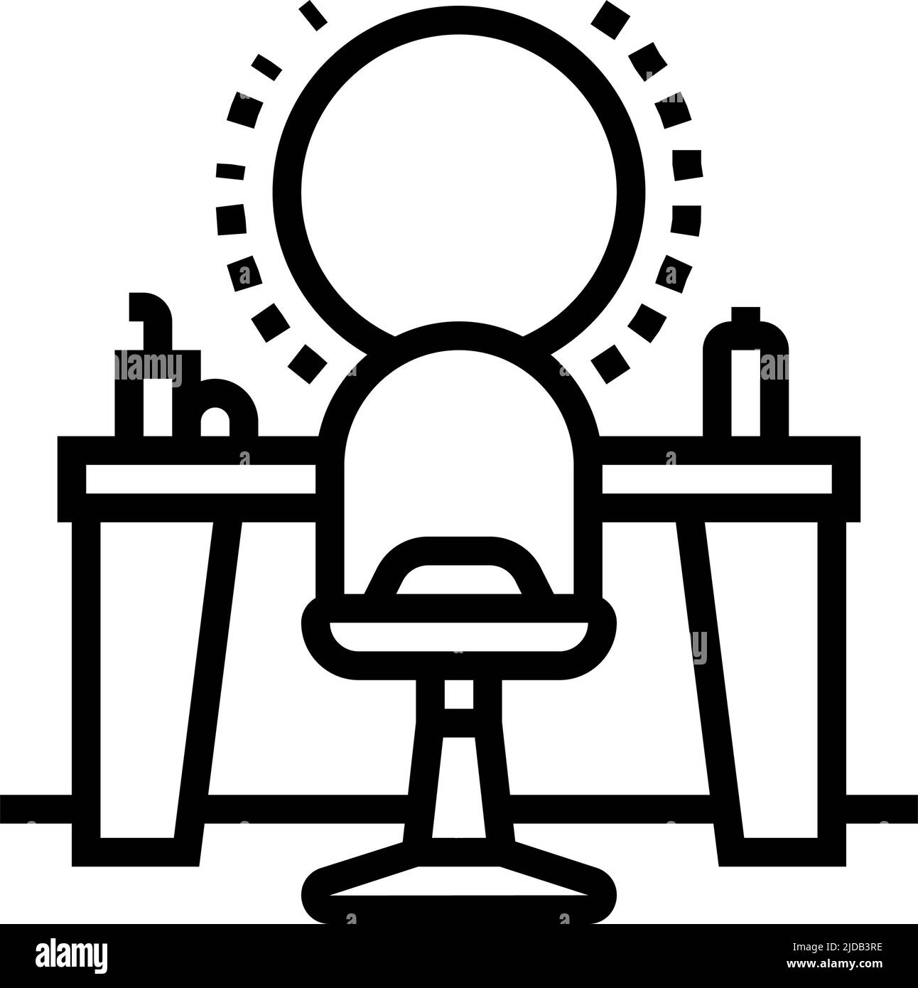 hair dress salon workplace line icon vector illustration Stock Vector