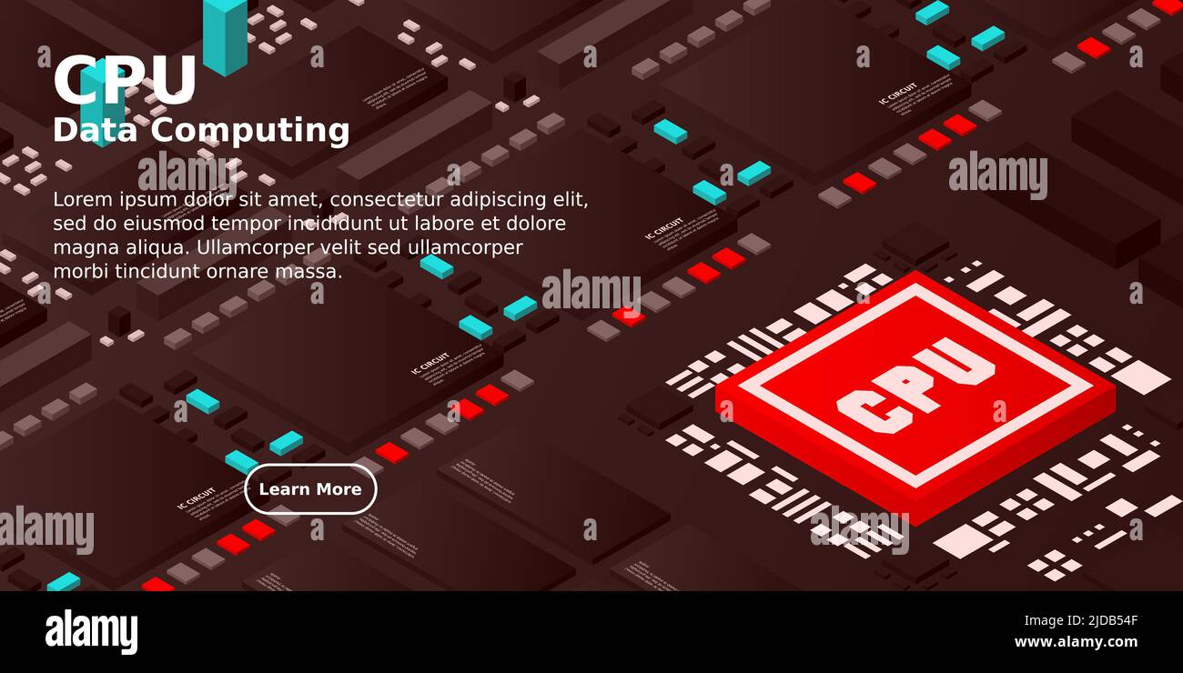 Artificial intelligence micro chip illustration. Quantum computing. PC ...