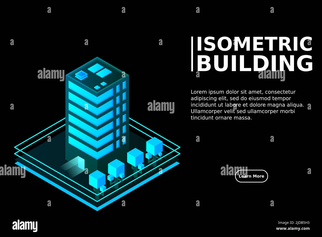 Smart city or intelligent building isometric vector concept. Modern ...
