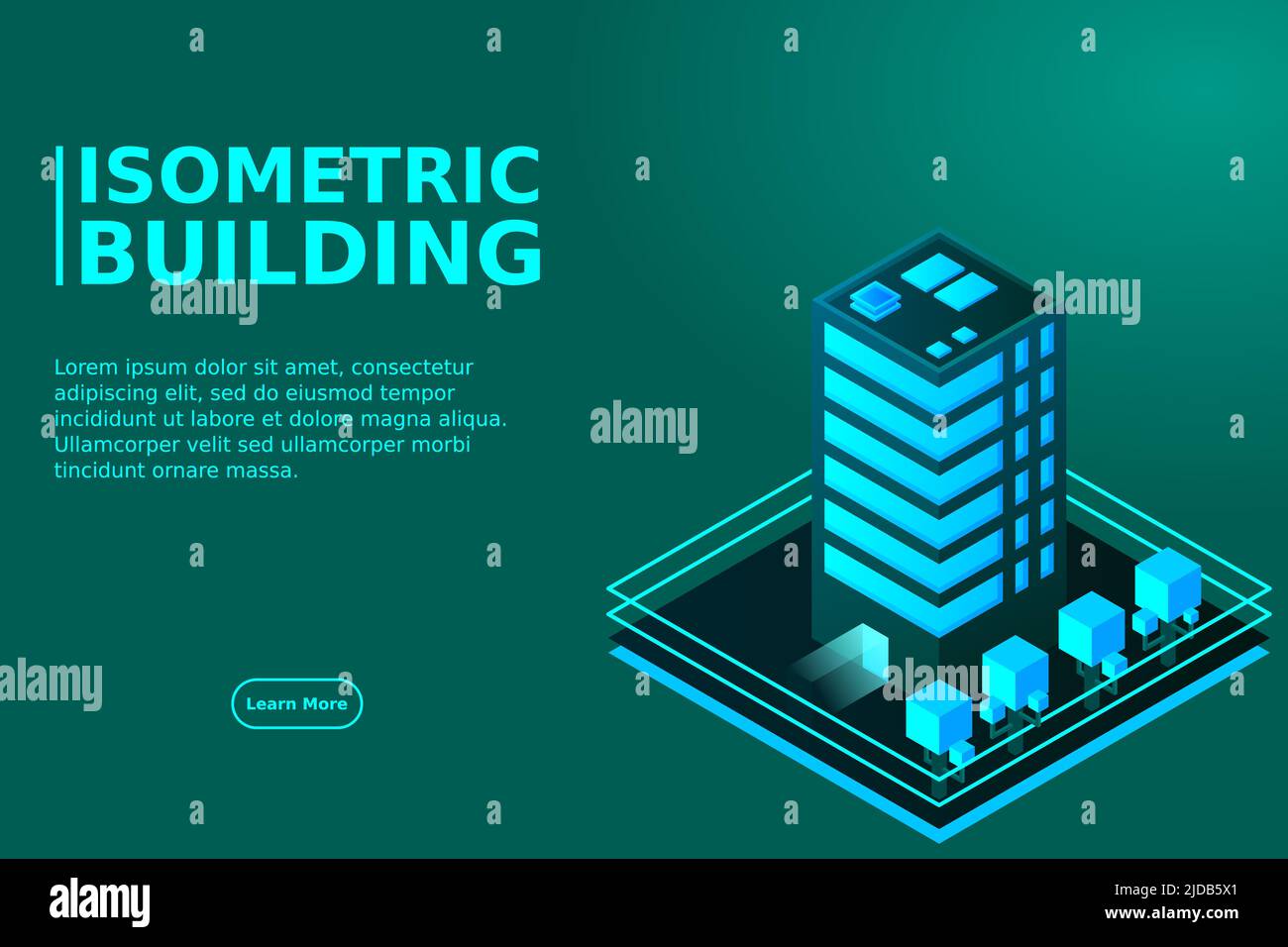 Smart city or intelligent building isometric vector concept. Modern ...