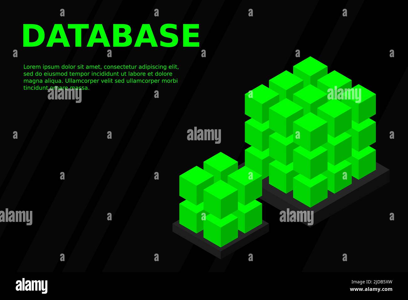 Isometric Digital Technology Web Banner. BIG DATA Machine Learning ...