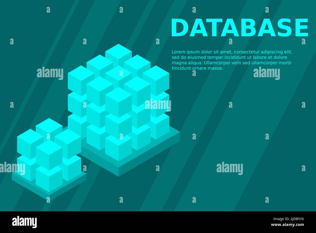 Isometric Digital Technology Web Banner. BIG DATA Machine Learning ...