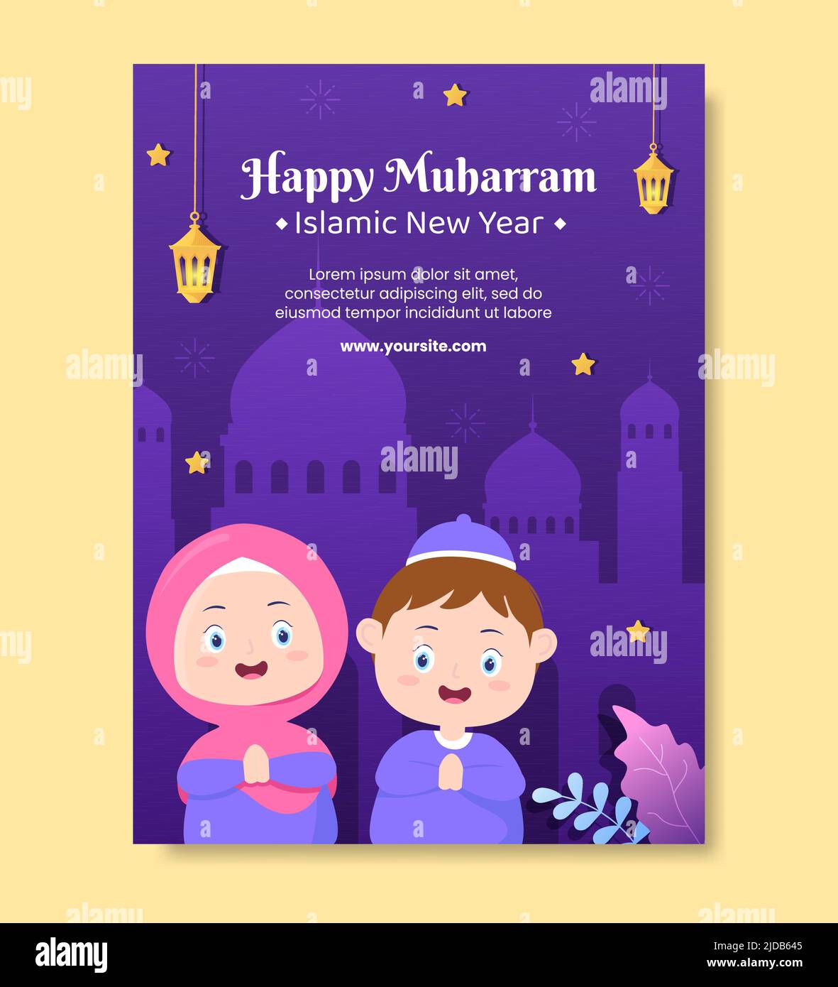 Islamic New Year Day or 1 Muharram Social Media Poster Template ...