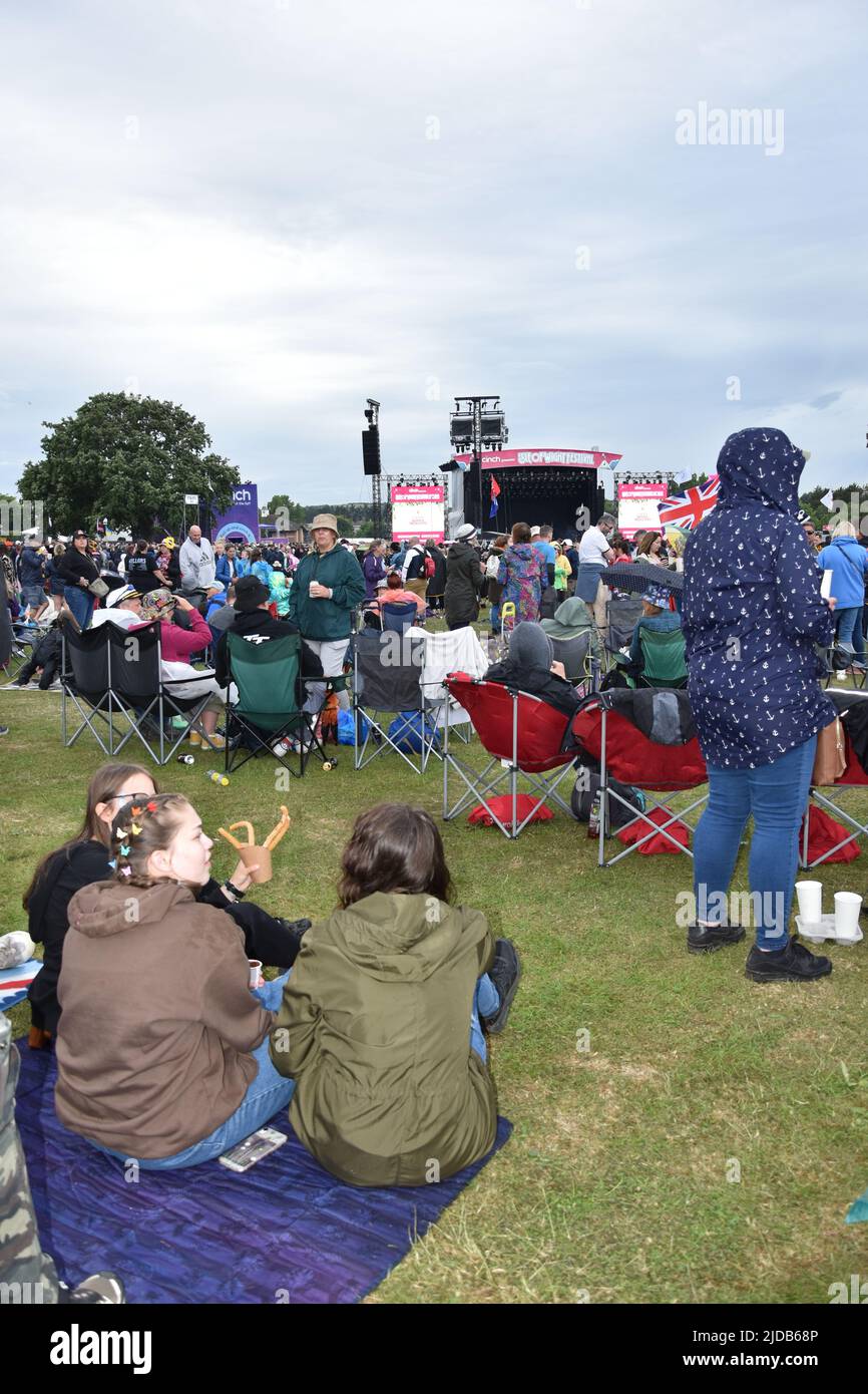 Isle of Wight Music Festival Sunday 19th June 2022, the crowds amass, personality explodes, lots of fun people. Stock Photo