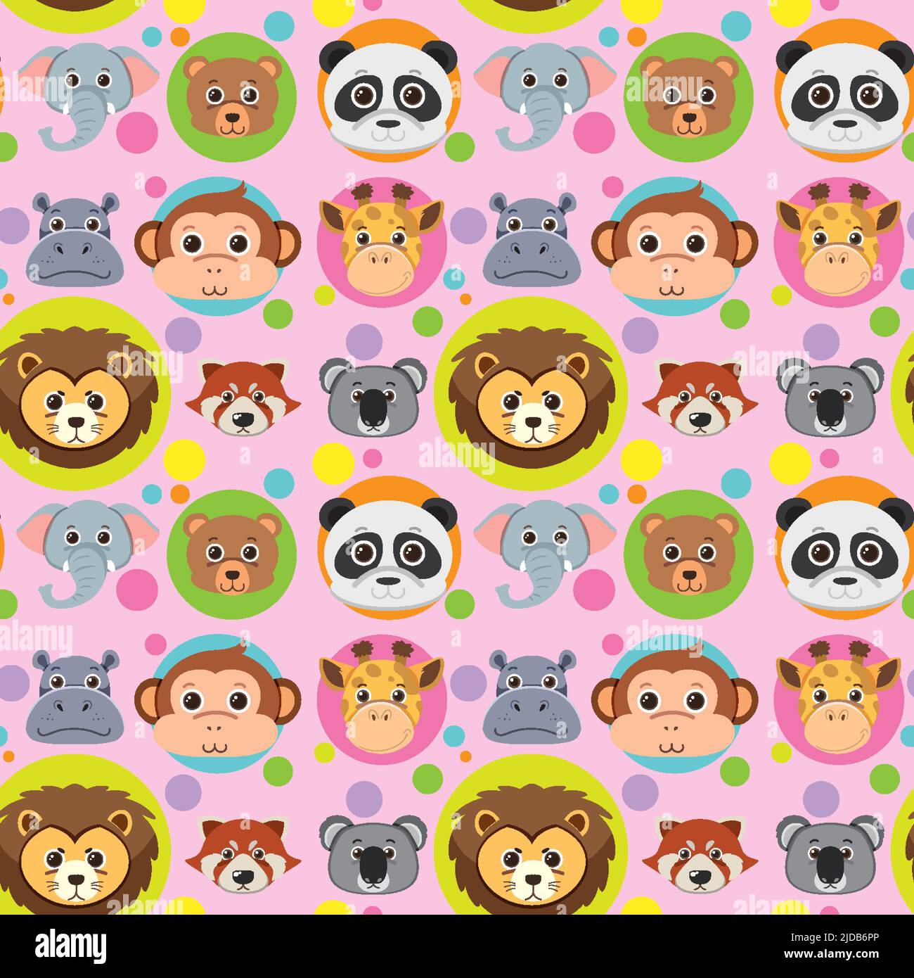 Cute animals seamless pattern illustration Stock Vector Image & Art - Alamy