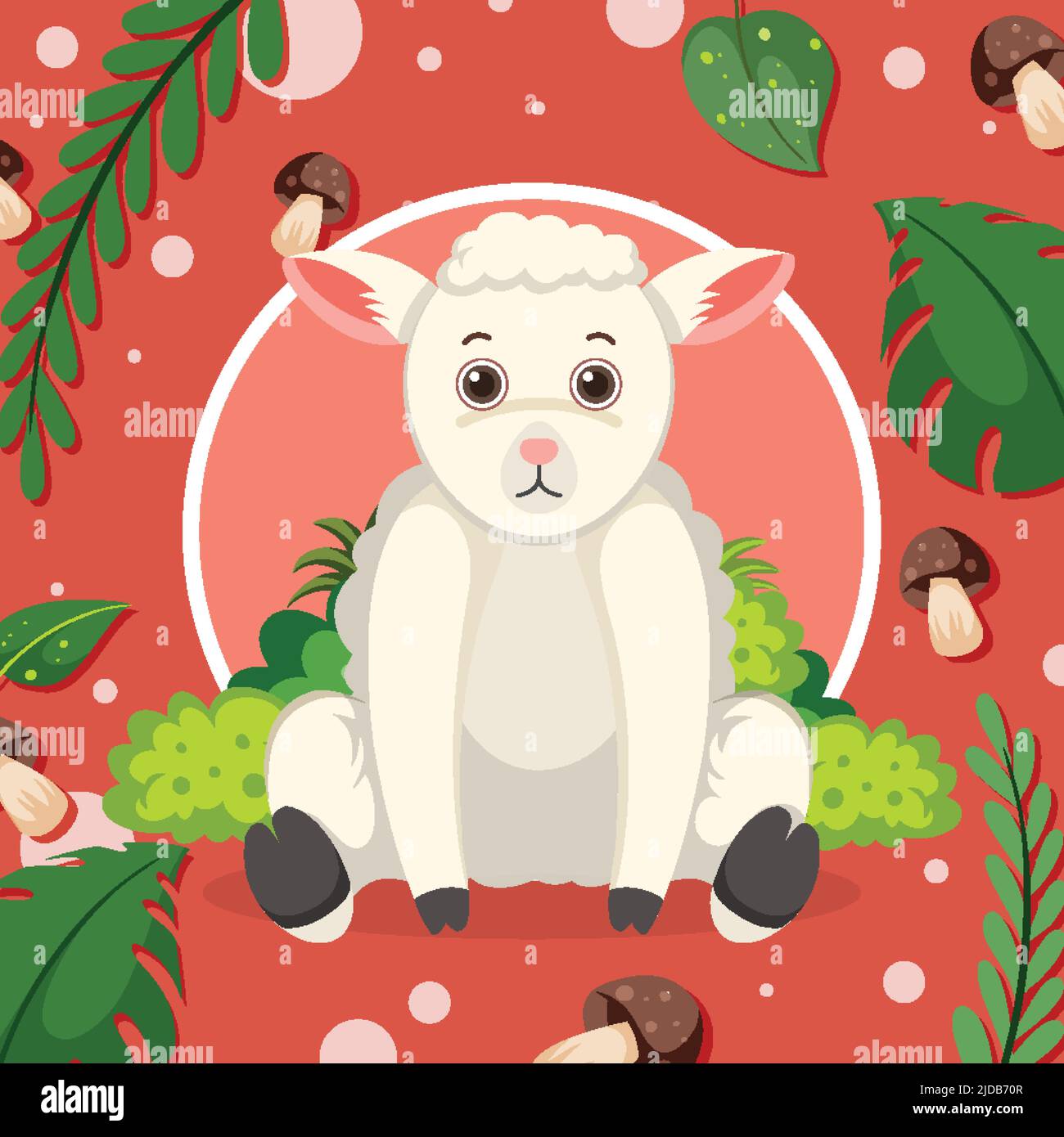 Cute sheep in flat cartoon style illustration Stock Vector Image & Art ...