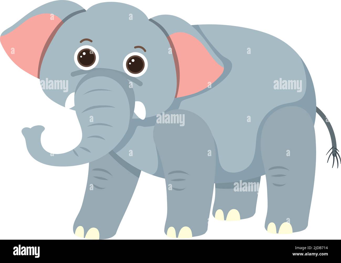 Cute elephant in flat cartoon style illustration Stock Vector Image ...