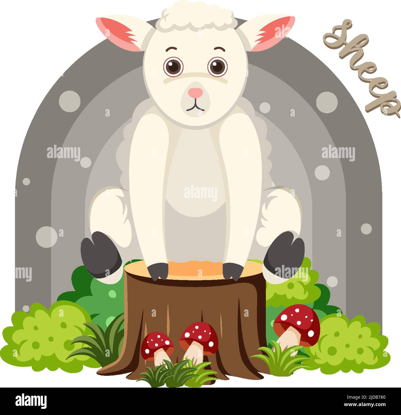 Cute sheep in cartoon flat style illustration Stock Vector Image & Art ...