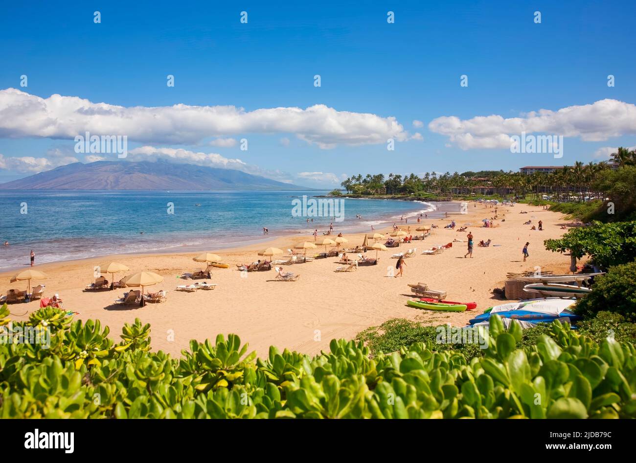 Wailea Beach. (Fronts Grand Wailea Resort and Four Seasons) Maui, Hawaii, Models not released Stock Photo
