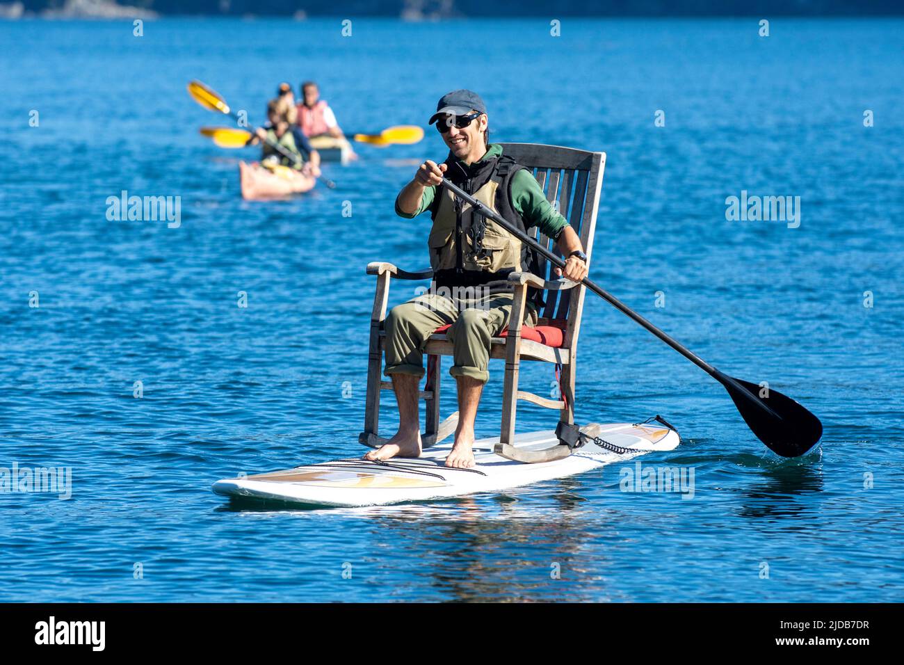 Tutka Bay Lodge guide rigged a beach rocking chair to his stand up ...