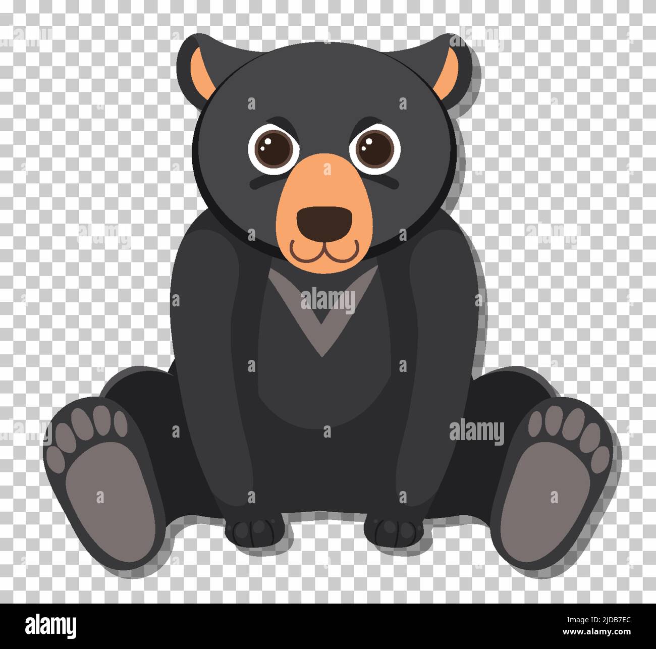 Cute black bear in flat cartoon style illustration Stock Vector Image ...