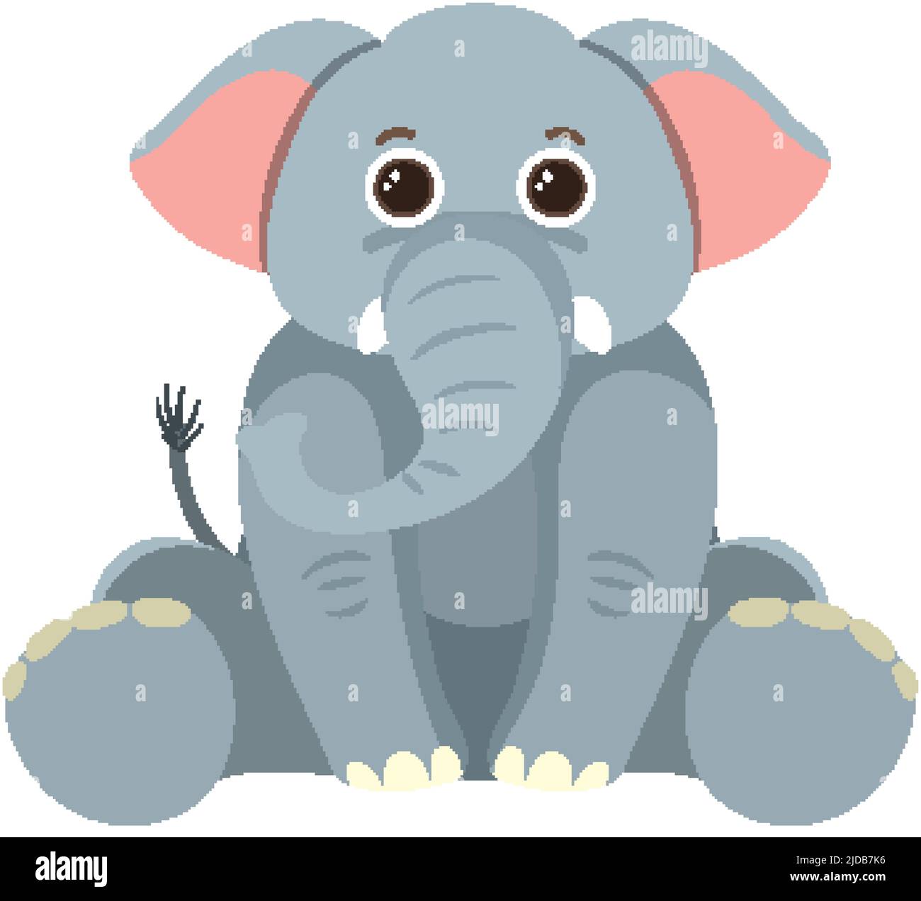 Cute elephant in flat style illustration Stock Vector Image & Art - Alamy