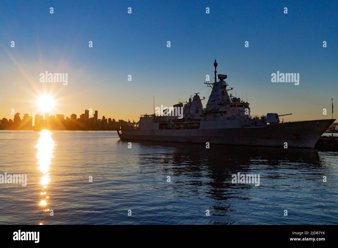 HMNZS TE MANA, Lonsdale Quay, North Vancouver, BC Stock Photo