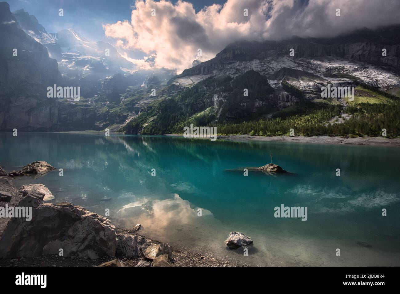 Lake oeschinen mountains in hi-res stock photography and images - Alamy