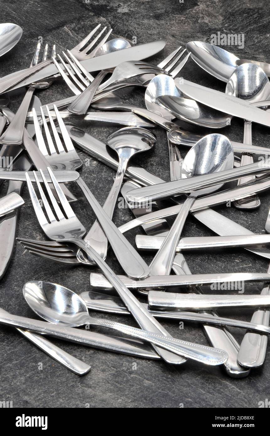 cutlery spoon knife fork Stock Photo Alamy