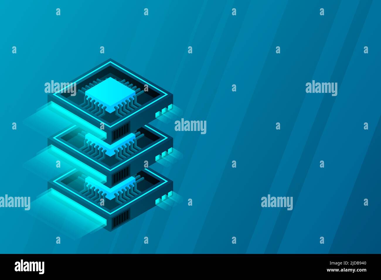 Quantum computer, large data processing, server room, artificial ...