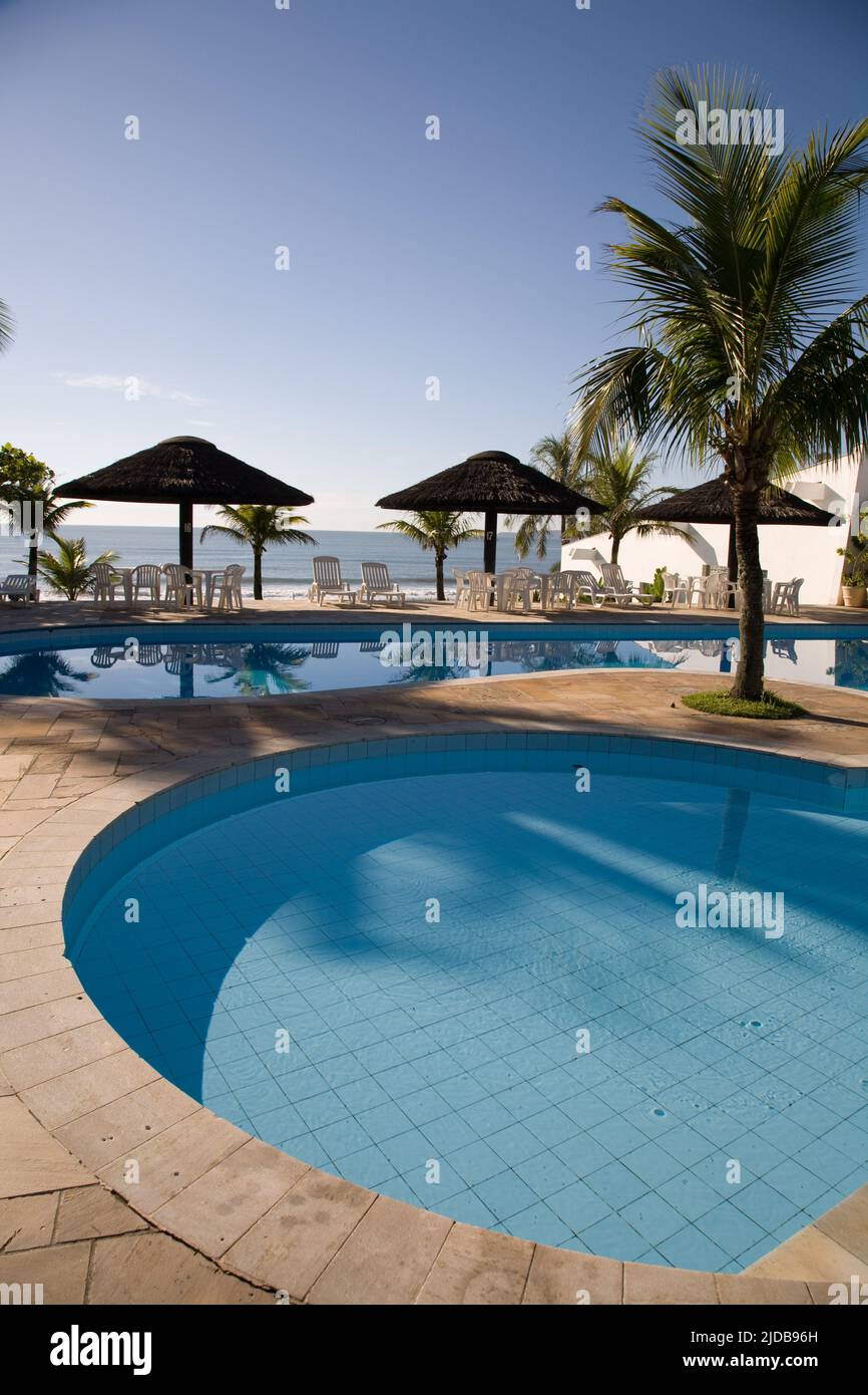 The outdoor pool at Itapema Plaza Resort and Spa, Santa Catarina, Brazil Stock Photo