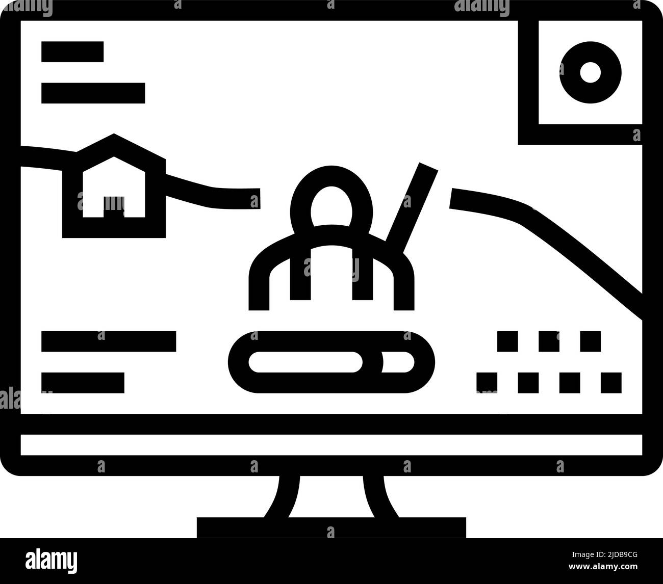 battle royale video game line icon vector illustration Stock Vector ...