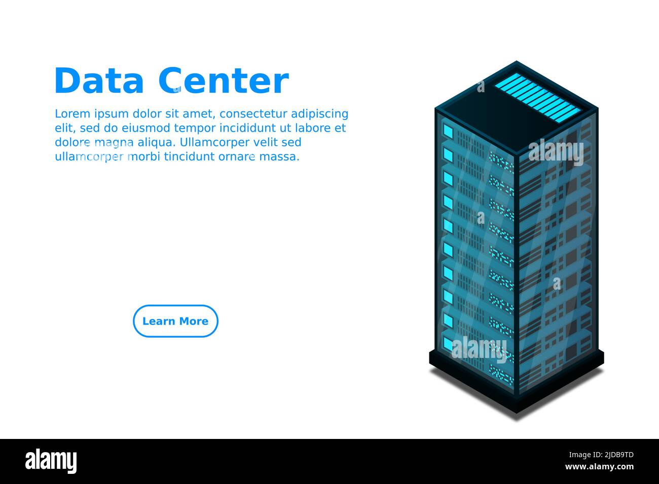 Mainframe, powered server, high technology concept, data center, cloud data storage isometric vector illustration Stock Vector