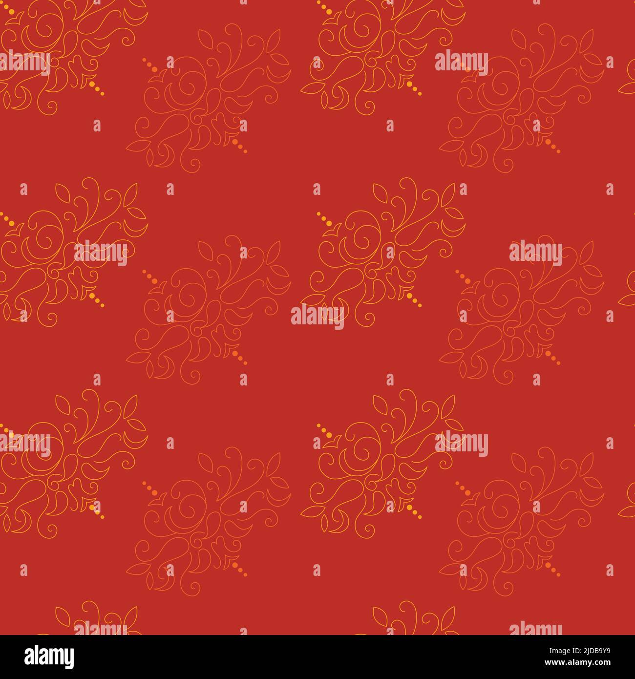 Dark orange motifs vector repeat pattern for textile, fabric, paper, backgrounds, scrapbooking, packaging projects Stock Vector