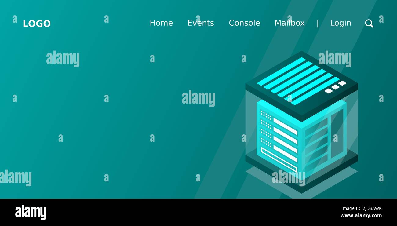 Isometric Digital Technology Web Banner. BIG DATA Machine Learning Algorithms. Analysis and Information. Big Data Access Storage Distribution Informat Stock Vector