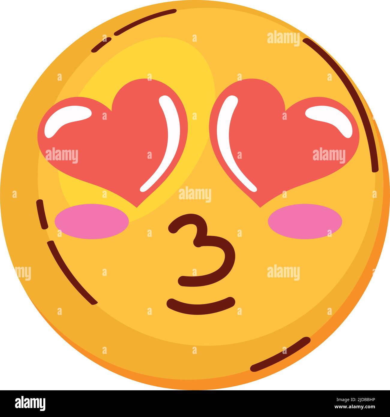 inlove emoticon with hearts Stock Vector Image & Art - Alamy