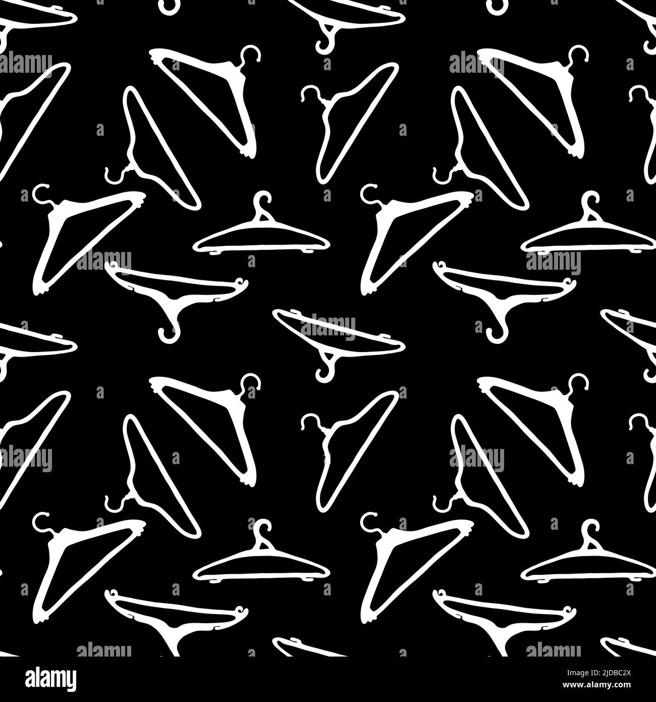 Cartoon seamless clothes hangers pattern for fabrics and wrapping paper and packaging and notebooks and shops and kids. High quality photo Stock Photo