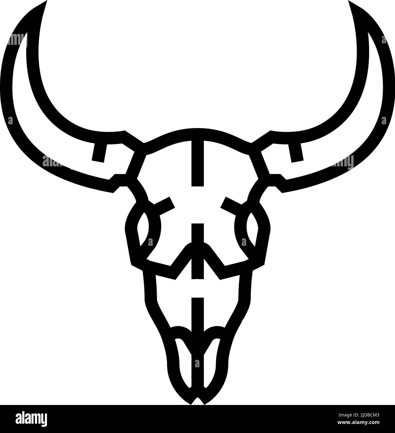 skull bull line icon vector illustration Stock Vector Image & Art - Alamy