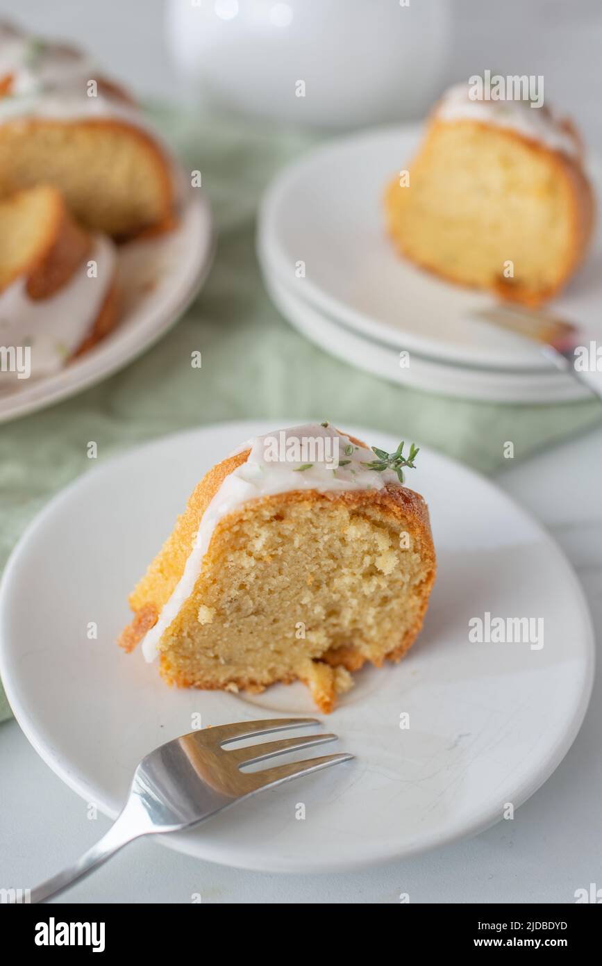 Traditional vanilla pound cake with orange extract Stock Photo