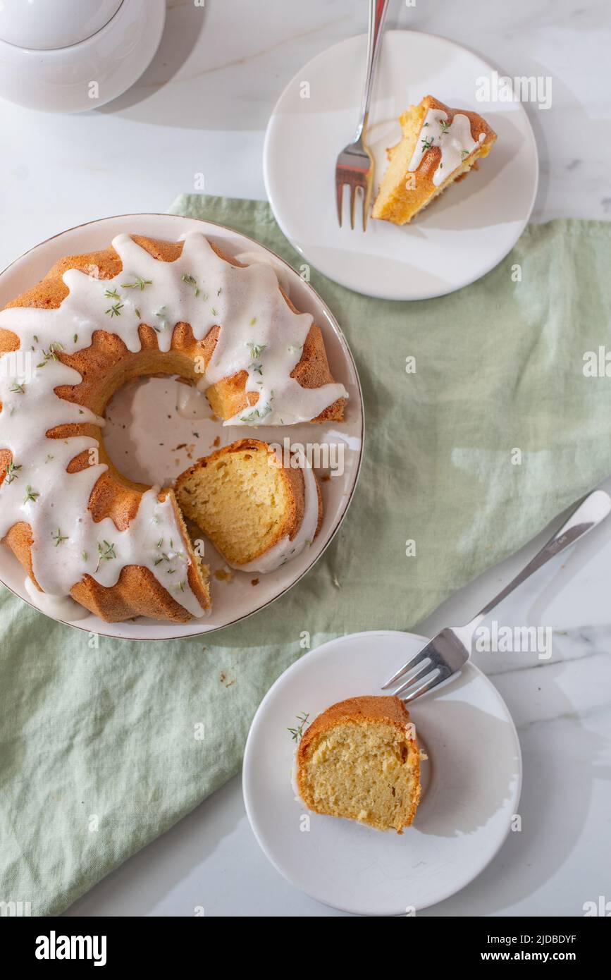Traditional vanilla pound cake with orange extract Stock Photo Alamy