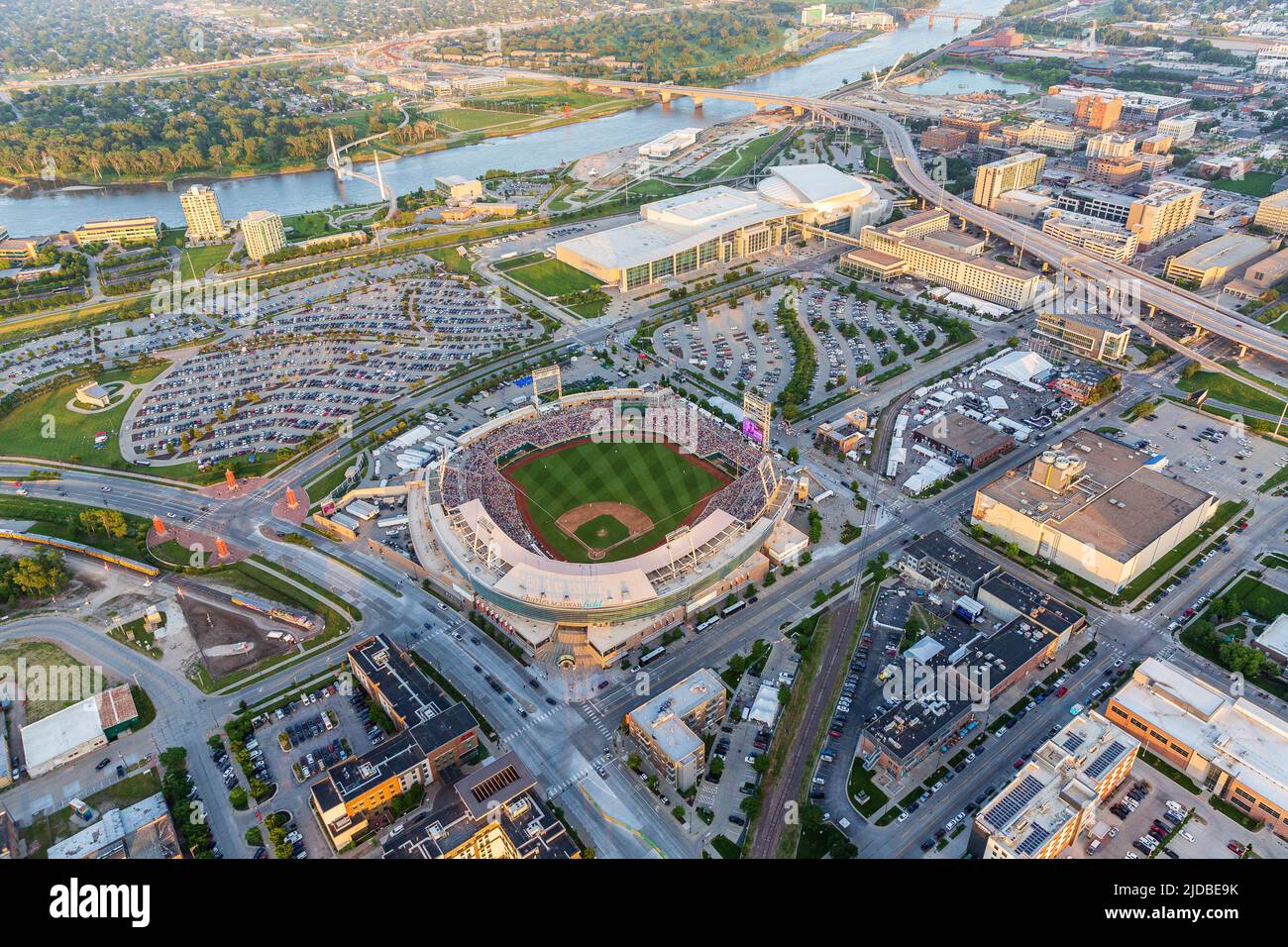June 19, 2022 Omaha, NE U.S. Aerial view southeast during game 6 of