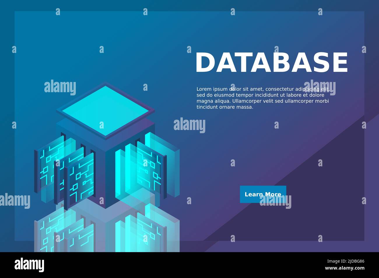 Data center isometric icon, database and cloud data storage concept ...