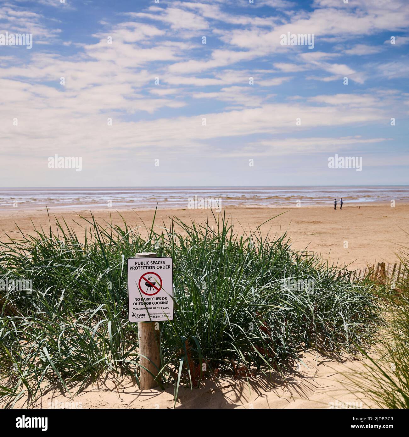 Public spaces protection order on the beach at Lytham St Annes,UK Stock Photo