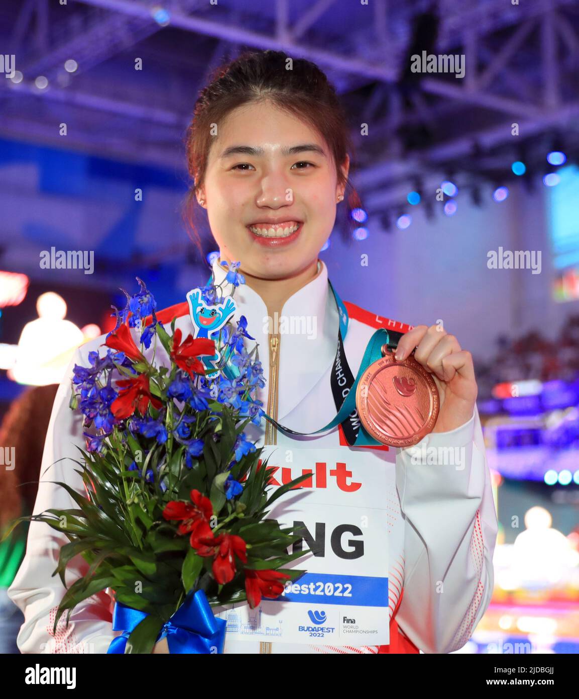 Budapest, Hungary. 19th June, 2022. Zhang Yufei of China smiles with