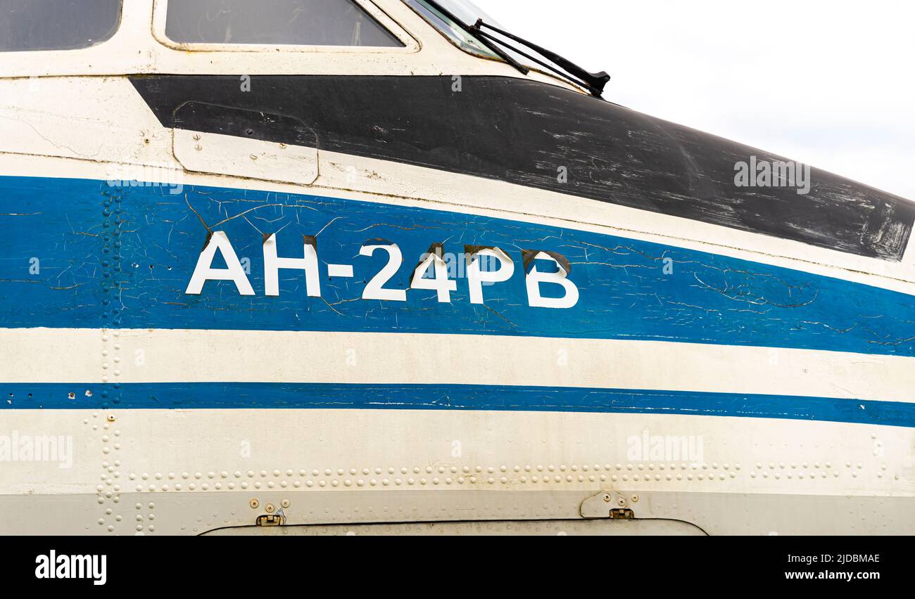AN-24 aircraft airplane model sign and brand Stock Photo - Alamy